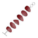Sterling Silver bracelet with polished Red Coral panels, handcrafted in Bali.